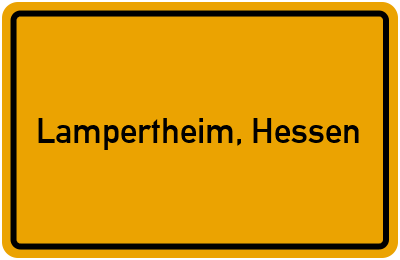 Ortsschild von Stadt Lampertheim, Hessen in Hessen