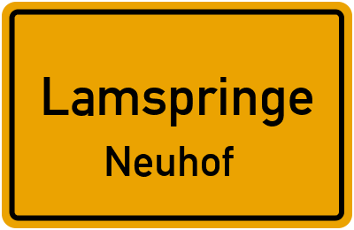 Ortsschild Lamspringe Neuhof
