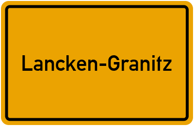 Ortsschild von Lancken-Granitz in Mecklenburg-Vorpommern