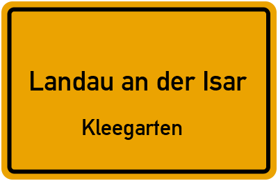 Straßenverzeichnis Landau an der Isar Kleegarten