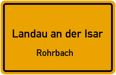 Straßenverzeichnis Landau an der Isar Rohrbach