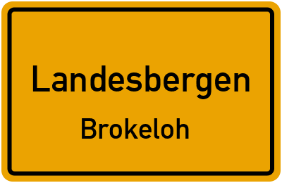 Ortsschild Landesbergen Brokeloh