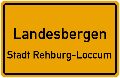 Ortsschild Landesbergen Stadt Rehburg-Loccum