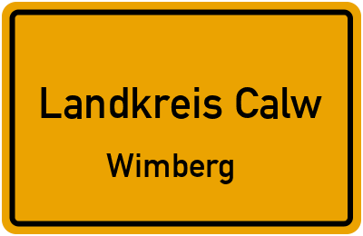 Straßenverzeichnis Landkreis Calw Wimberg