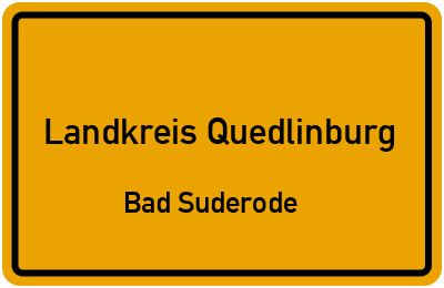 Straßenverzeichnis Landkreis Quedlinburg Bad Suderode
