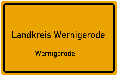 Straßenverzeichnis Landkreis Wernigerode Wernigerode