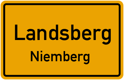 Ortsschild Landsberg Niemberg