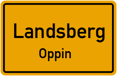 Ortsschild Landsberg Oppin