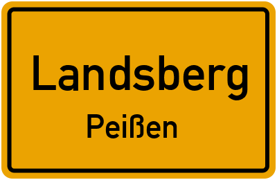 Ortsschild Landsberg Peißen