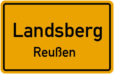 Ortsschild Landsberg Reußen