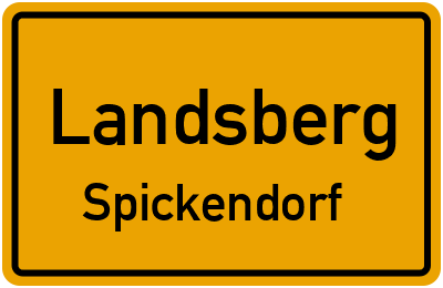 Ortsschild Landsberg Spickendorf