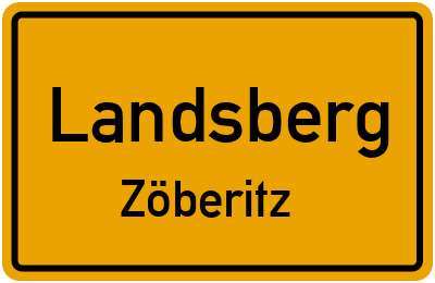 Ortsschild Landsberg Zöberitz