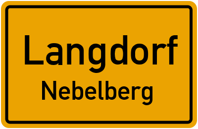 Ortsschild Langdorf Nebelberg