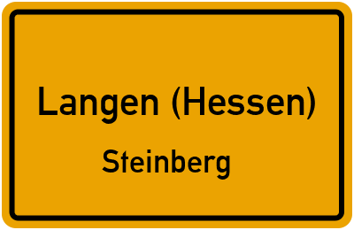 Ortsschild Langen (Hessen) Steinberg