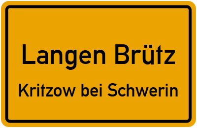 Straßenverzeichnis Langen Brütz Kritzow bei Schwerin