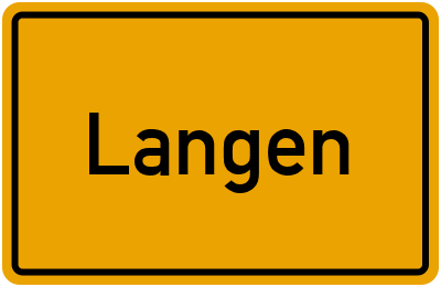 Ortsschild von Langen in Brandenburg