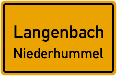 Ortsschild Langenbach Niederhummel