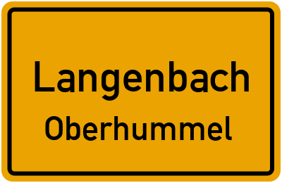 Ortsschild Langenbach Oberhummel