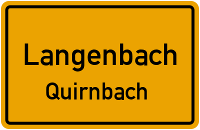Straßenverzeichnis Langenbach Quirnbach