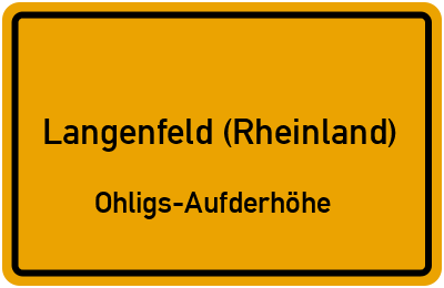Straßenverzeichnis Langenfeld (Rheinland) Ohligs-Aufderhöhe