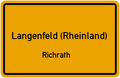 Ortsschild Langenfeld (Rheinland) Richrath
