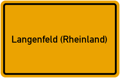 Ortsschild von Stadt Langenfeld (Rheinland) in Nordrhein-Westfalen