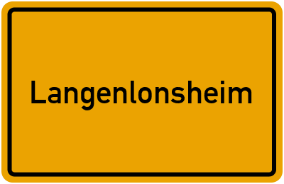 Ortsschild von Gemeinde Langenlonsheim in Rheinland-Pfalz