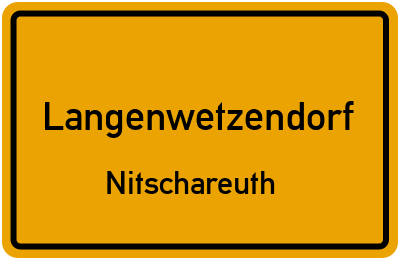 Ortsschild Langenwetzendorf Nitschareuth