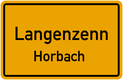 Ortsschild Langenzenn Horbach