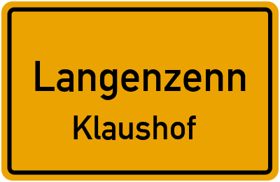 Ortsschild Langenzenn Klaushof
