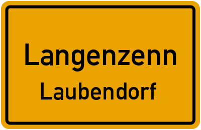 Ortsschild Langenzenn Laubendorf