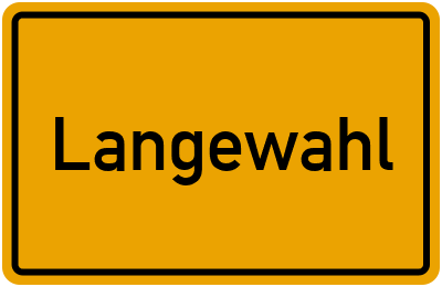 Ortsschild von Gemeinde Langewahl in Brandenburg