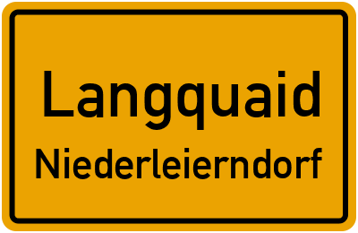 Straßenverzeichnis Langquaid Niederleierndorf