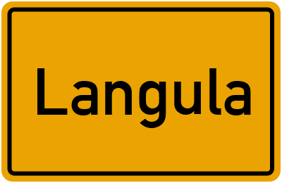 Ortsschild von Gemeinde Langula in Thüringen