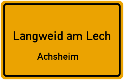 Straßenverzeichnis Langweid am Lech Achsheim