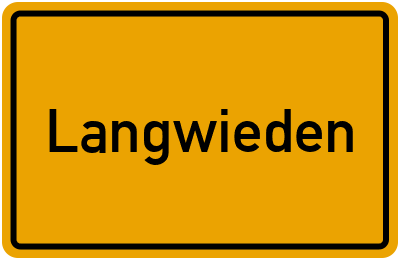 Ortsschild von Gemeinde Langwieden in Rheinland-Pfalz