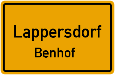 Ortsschild Lappersdorf Benhof
