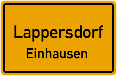 Ortsschild Lappersdorf Einhausen