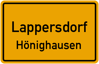 Ortsschild Lappersdorf Hönighausen