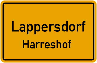Ortsschild Lappersdorf Harreshof