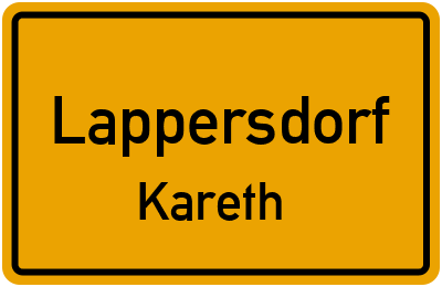 Ortsschild Lappersdorf Kareth