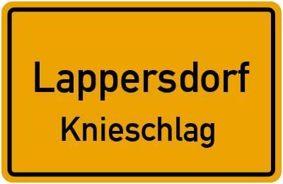 Ortsschild Lappersdorf Knieschlag