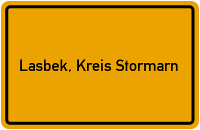 Ortsschild von Gemeinde Lasbek, Kreis Stormarn in Schleswig-Holstein