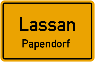 Straßenverzeichnis Lassan Papendorf
