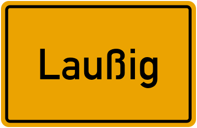 Ortsschild von Gemeinde Laußig in Sachsen