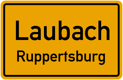 Ortsschild Laubach Ruppertsburg