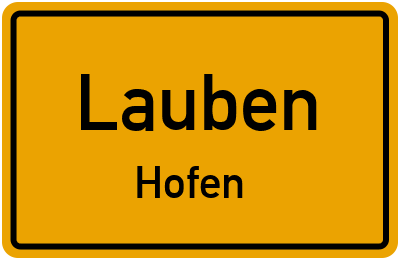 Straßenverzeichnis Lauben Hofen