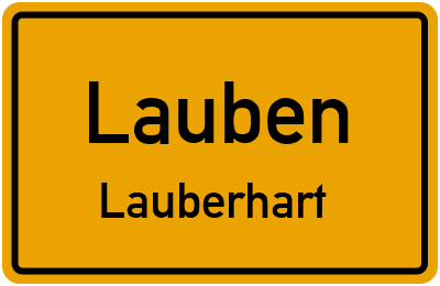 Ortsschild Lauben Lauberhart