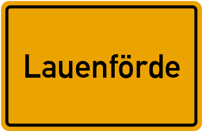 Ortsschild von Lauenförde in Niedersachsen
