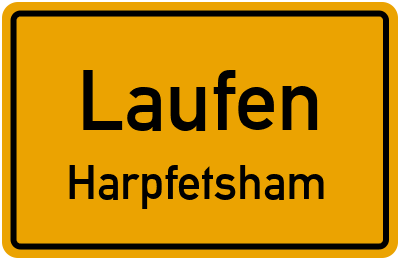 Ortsschild Laufen Harpfetsham